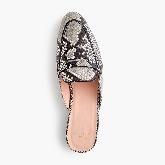 Academy Penny Loafer Mules in Snake Embossed Leather - Picture 2 of 7